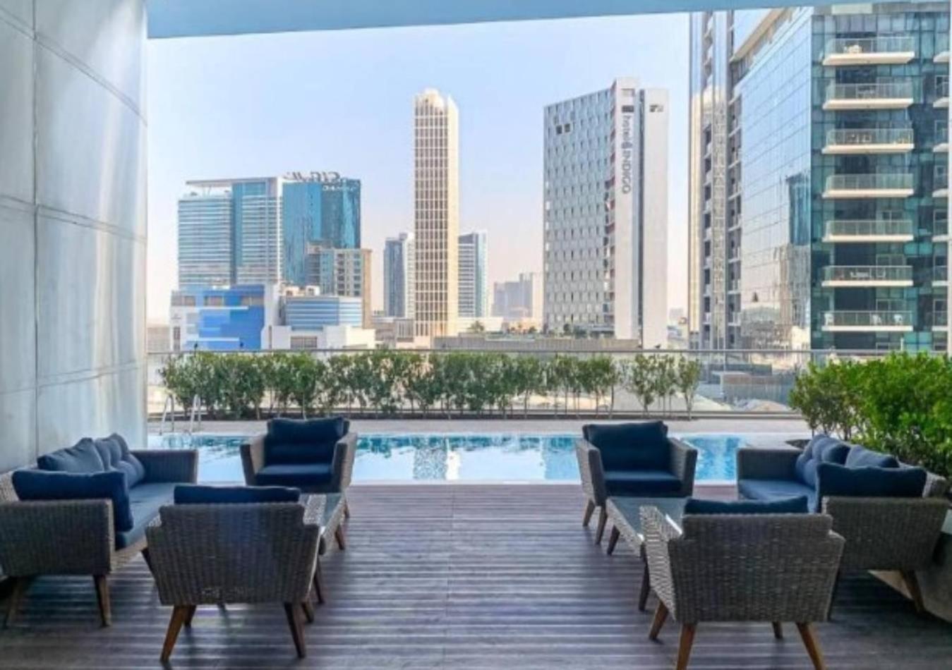 Modern 1Br Apartment, High Floor, Near Dubai Mall Kültér fotó
