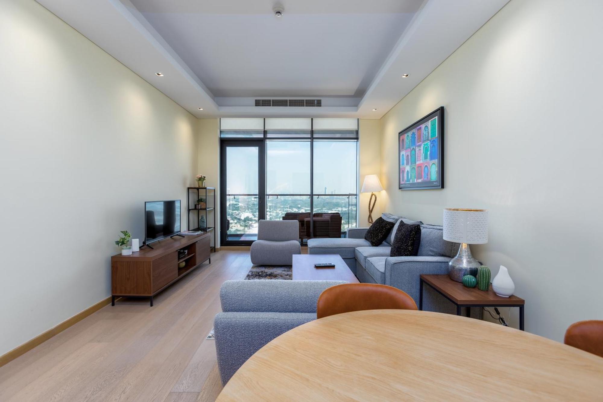 Modern 1Br Apartment, High Floor, Near Dubai Mall Kültér fotó