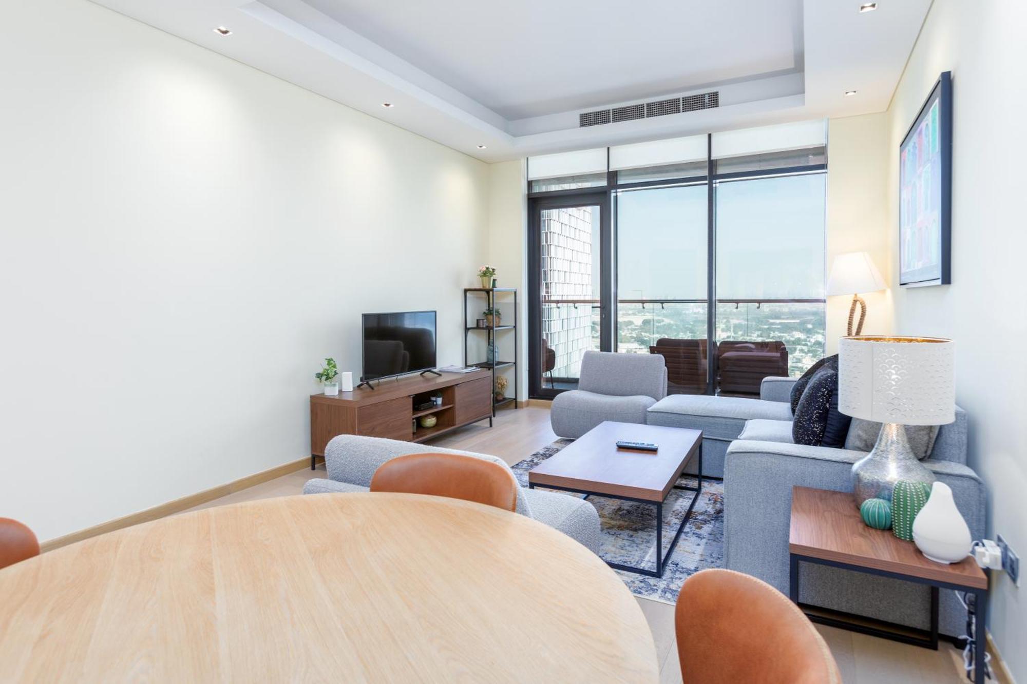 Modern 1Br Apartment, High Floor, Near Dubai Mall Kültér fotó
