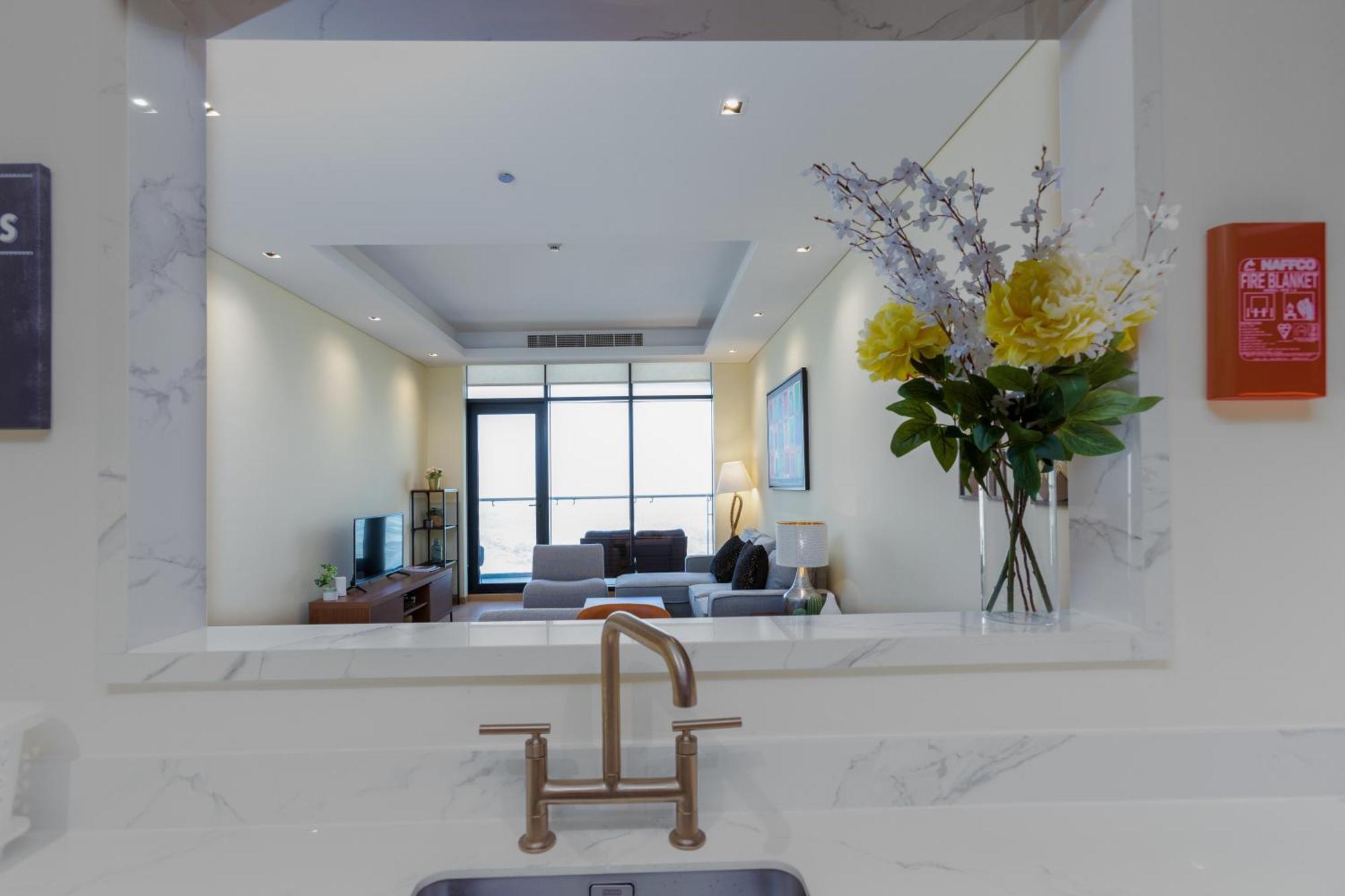 Modern 1Br Apartment, High Floor, Near Dubai Mall Kültér fotó
